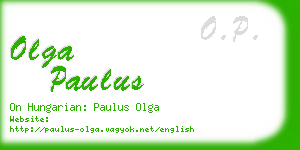 olga paulus business card